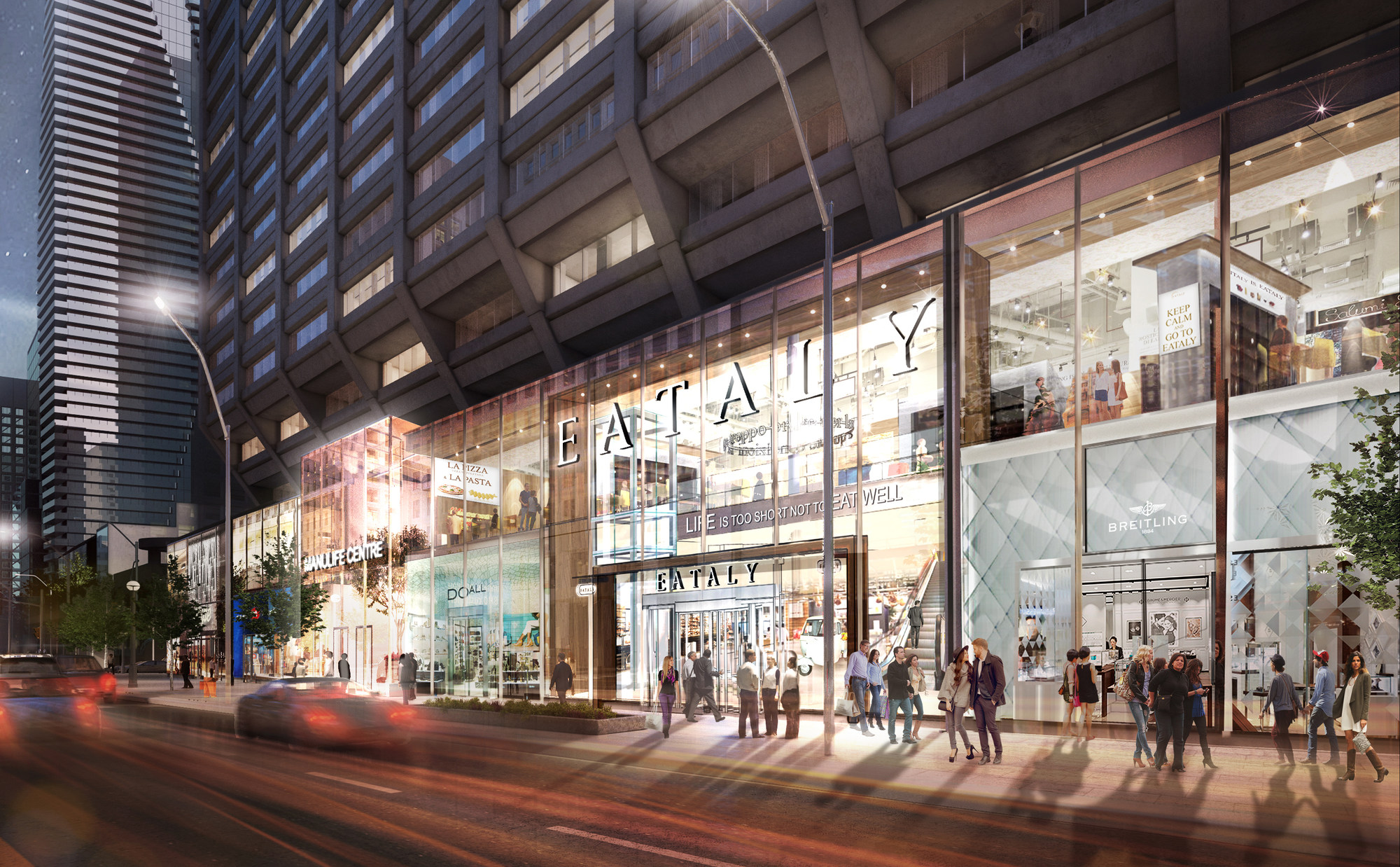 Eataly frontage on Bloor at the newly renovated Manulife Centre (CNW Group/Eataly)