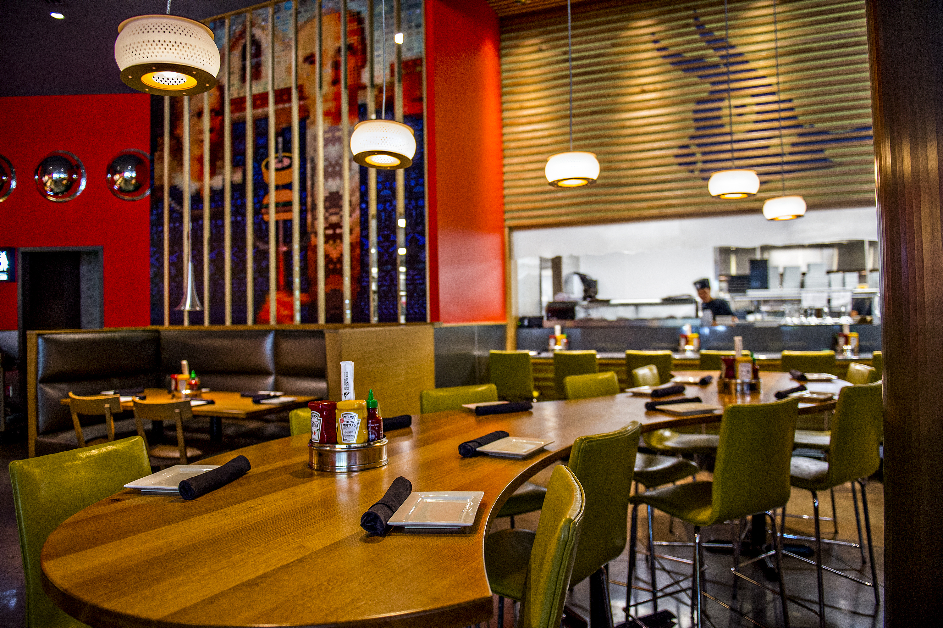 Photo: Jonathan Phillips         Larger tables for larger groups or get cosy with strangers at Cowfish.